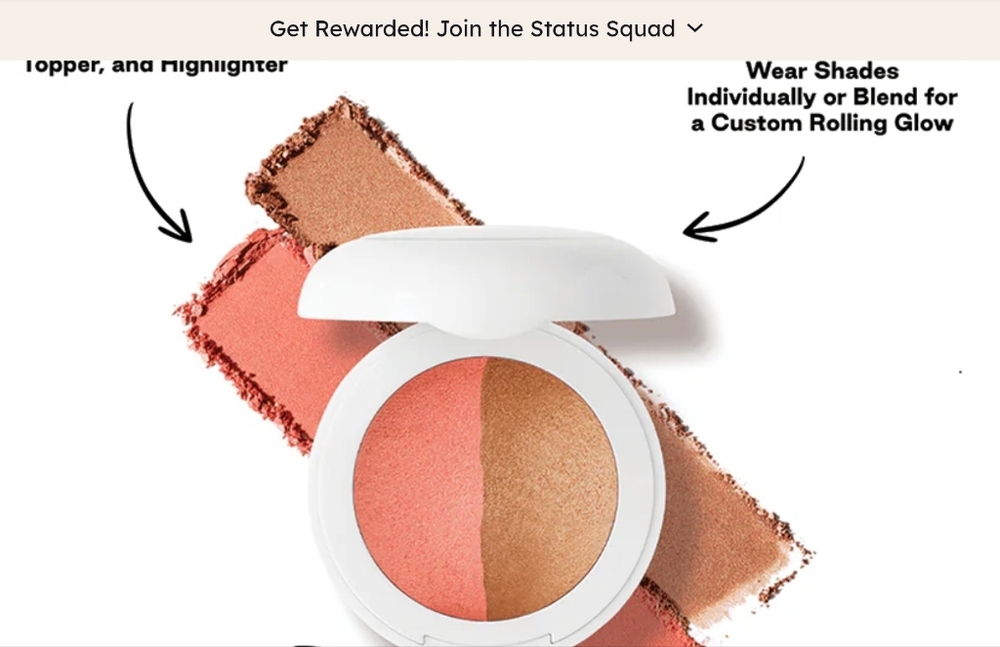 Dual-Blend Coral & Gold Blush Compact — Coral + Gold - Picture 3 of 9